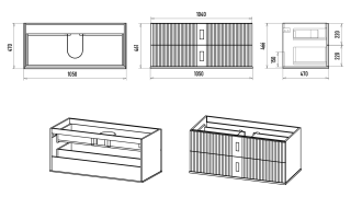 Подвесная тумба под раковину Brevita Sevilla SEV-09105-0102Я 105см белый